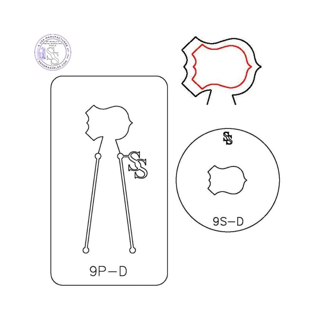 S&P DUOS: SILHOUETTE & PANCAKE DIE DUO: 9S-D, 9P-D LAW ENFORCEMENT BADGE